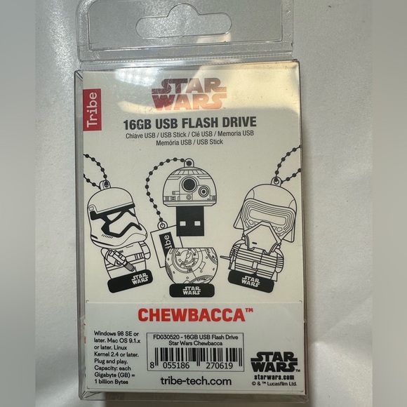 NIB Star Wars Chewbacca 16GB USB Flash Thumb Drive FD030520 - Picture 2 of 2